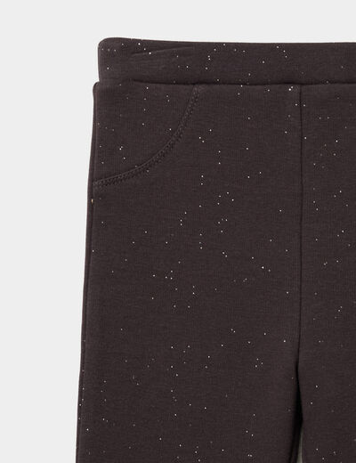 Legging molletonn&eacute; &agrave; paillettes gris fonc&eacute; b&eacute;b&eacute; fille
