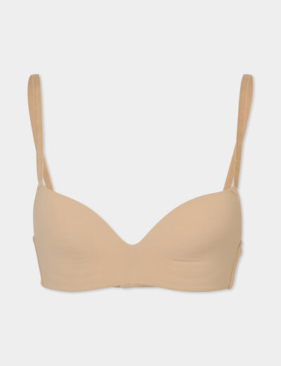 Soutien-gorge push up microfibre beige femme