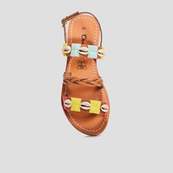Sandales détails coquillage Creeks camel fille