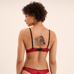 Soutien-gorge push up micro dentelle rouge femme