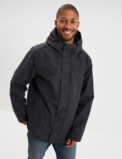 Parka chaude 3-en-1 imperm&eacute;able gris fonc&eacute; homme