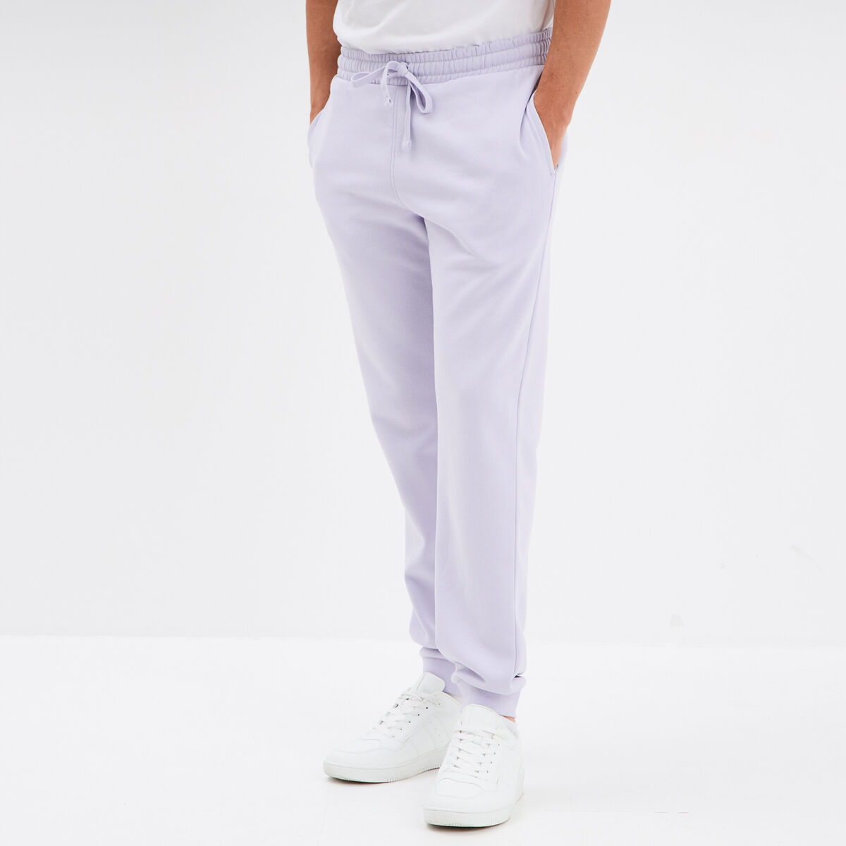 Pantalon jogging droit molleton parme homme