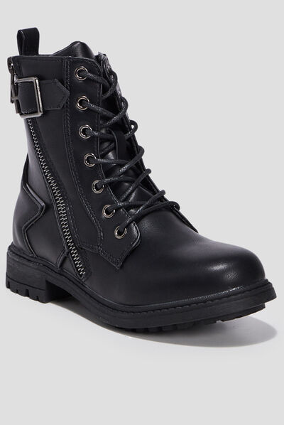 Bottines à lacets noir fille