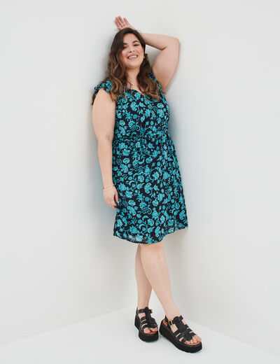 Robe droite sans manches bleu marine femme grande taille