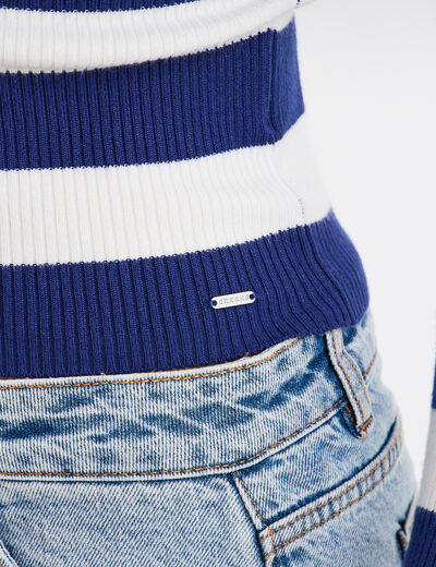 Pull côtelé manches longues Creeks blanc femme
