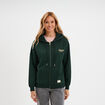 Sweat zipp&eacute; &agrave; capuche vert fonc&eacute; femme