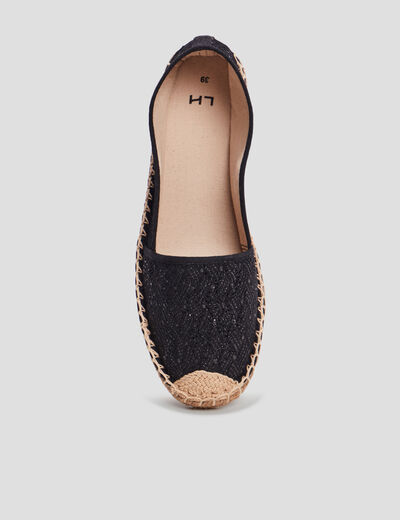Espadrilles à sequins noir femme