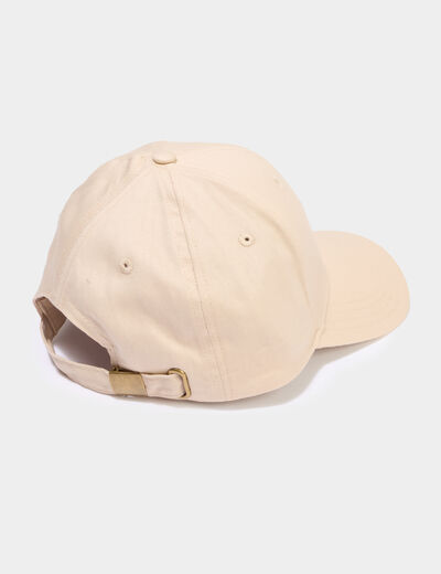 Casquette brod&eacute;e coton sable femme
