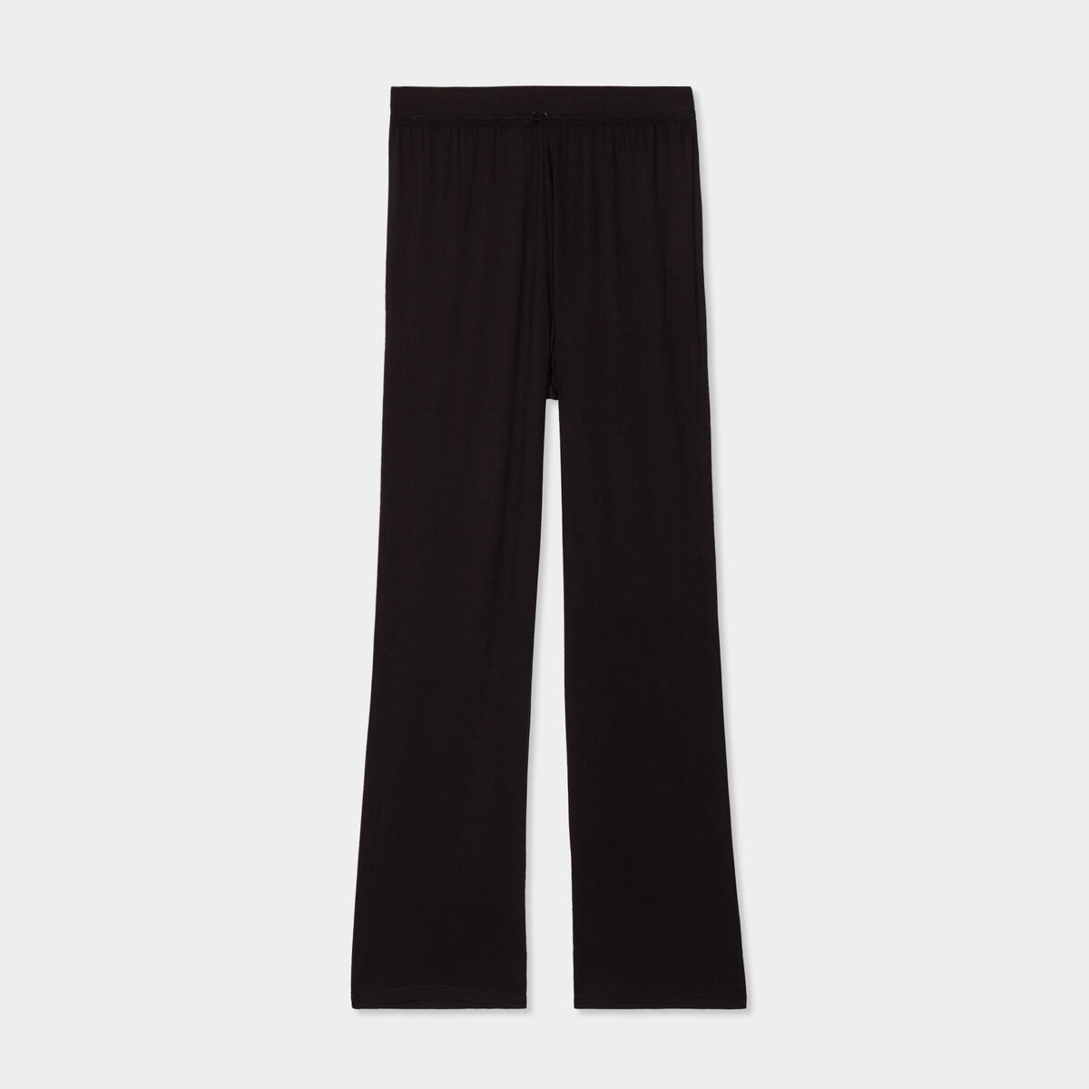 Pantalon de pyjama droit fluide noir femme