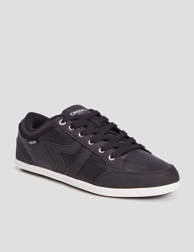 Tennis basses à lacets noir homme