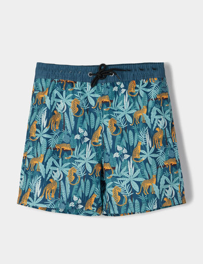 Short de bain vert kaki garçon