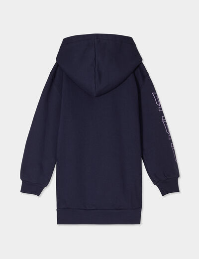 Sweat à capuche hoodie oversize Stitch bleu marine fille