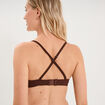 Soutien-gorge triangle bretelles fines marron femme