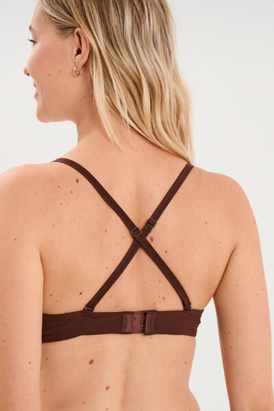 Soutien-gorge triangle bretelles fines marron femme