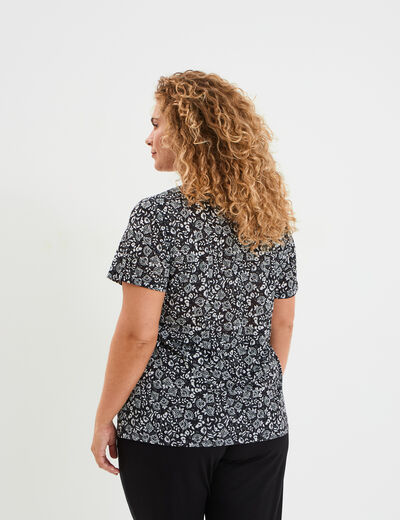 T-shirt manches courtes noir femme grande taille