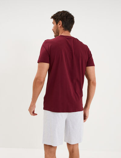 Ensemble pyjama short t-shirt Volkswagen bordeaux homme