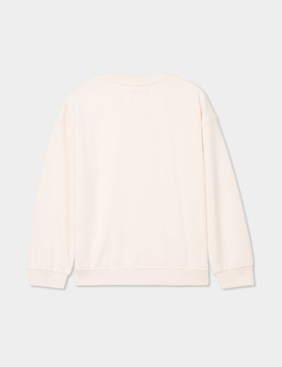 Ensemble de jogging sweat et pantalon creme fille