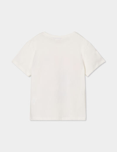 T-shirt manches courtes coton Stitch blanc fille