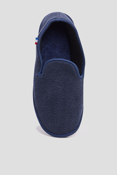 Chaussons façon charentaises bleu marine homme