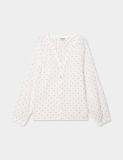 Blouse oversize plumetis coton Creeks blanc femme