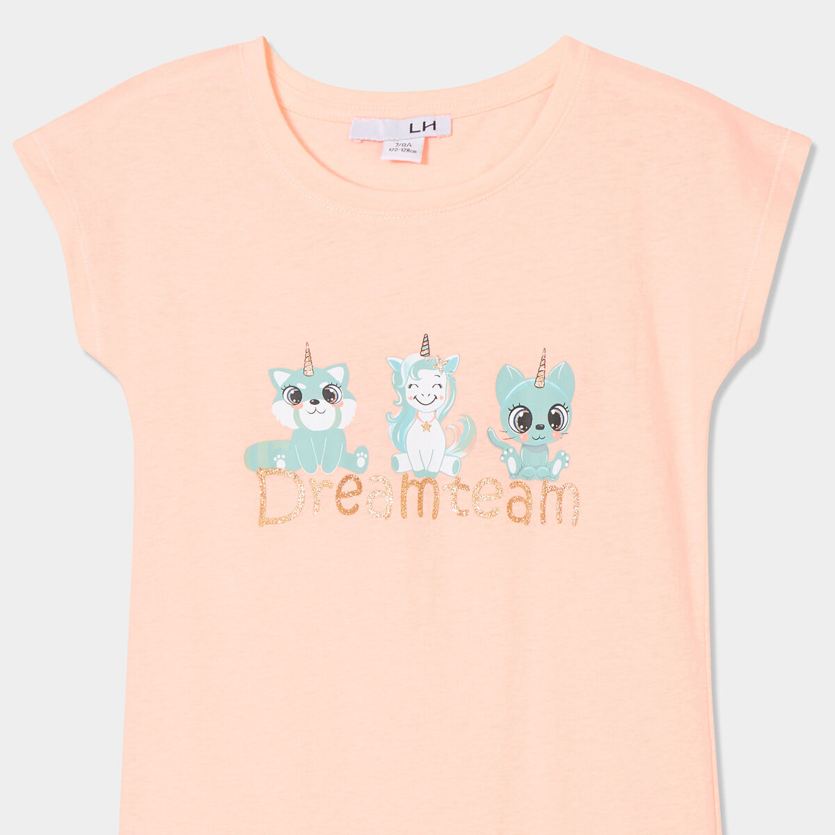 Chemise de nuit courte orange fluo fille