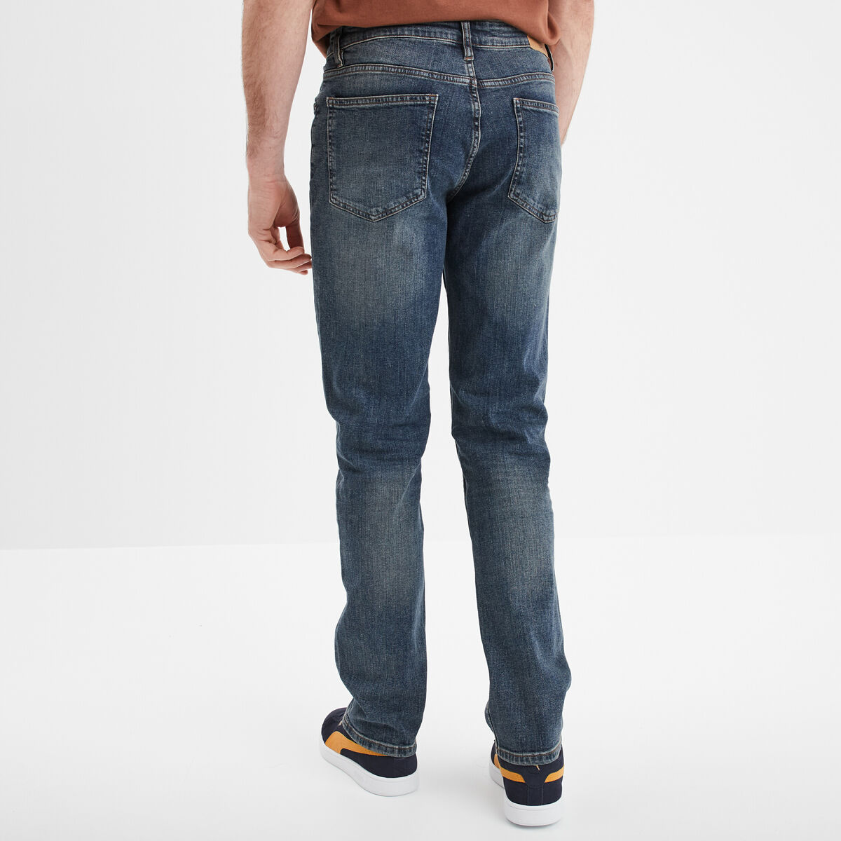 Jeans straight 5 poches denim used homme