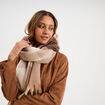 &Eacute;charpe &agrave; franges taupe femme