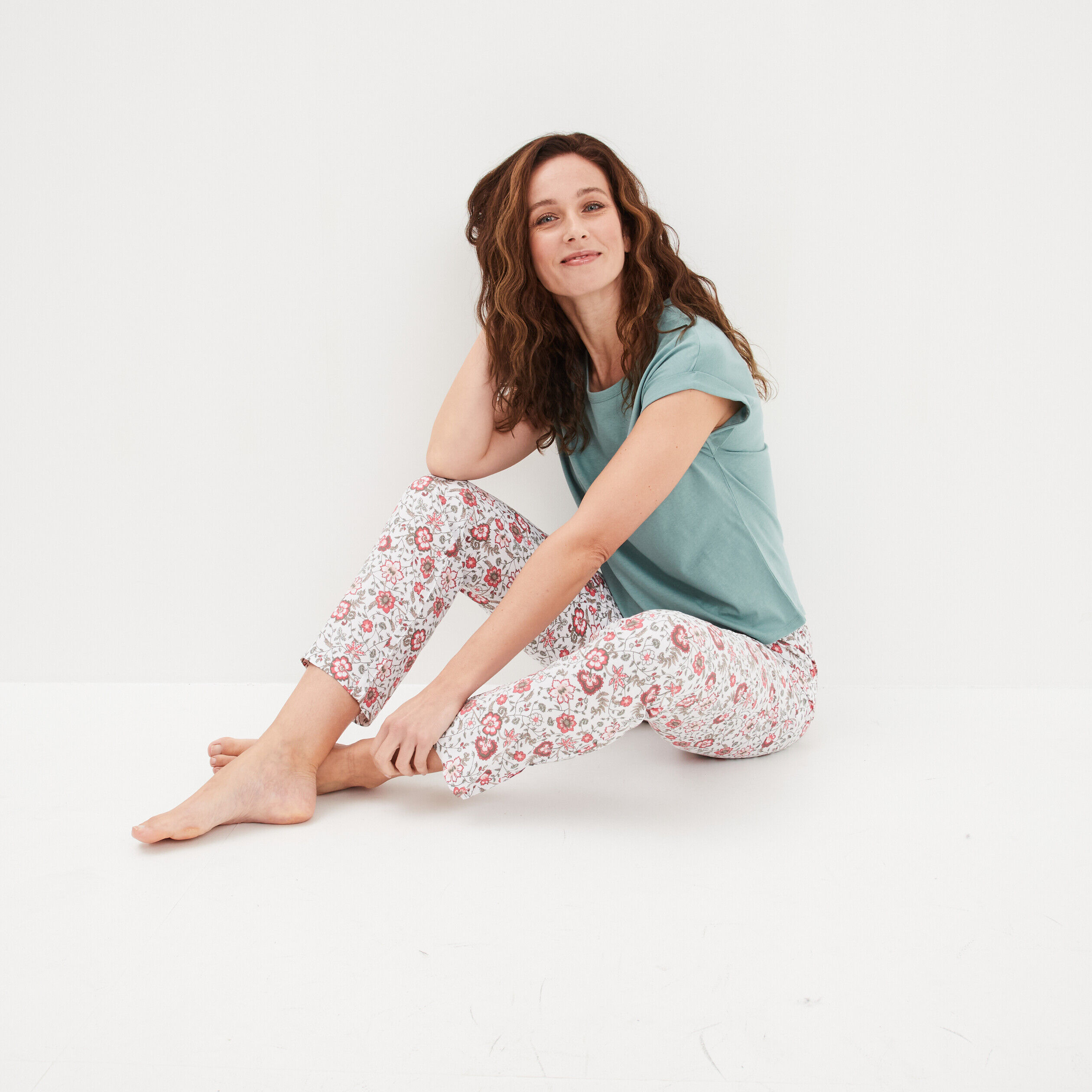 Ensemble pyjama 2 pièces fluide ecru femme LH