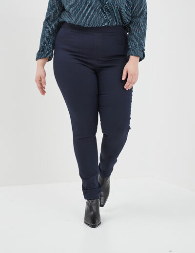 Jegging taille élastiquée grande taille bleu marine femme grande taille