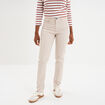 Pantalon slim en coton elasthanne beige femme