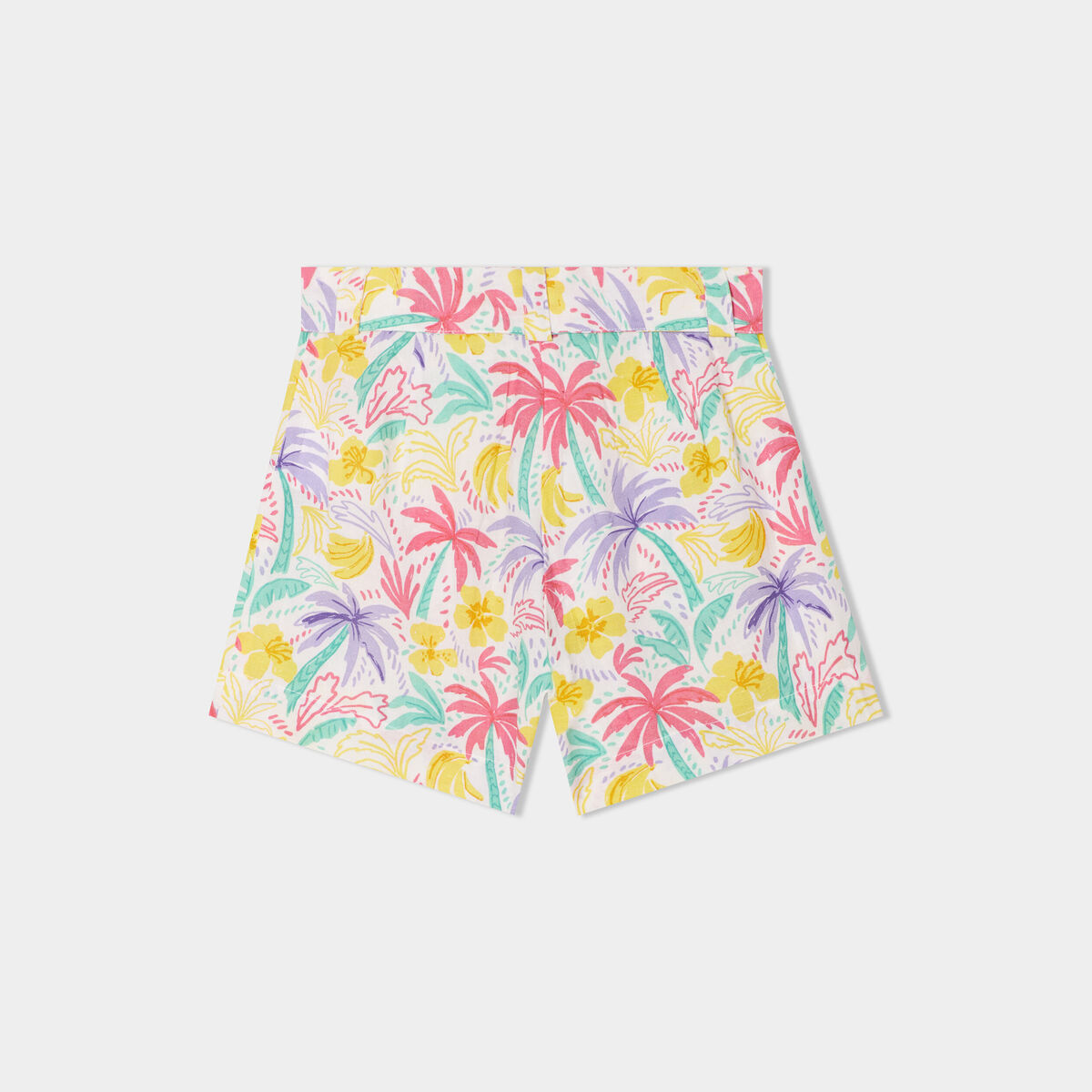 Short slouchy fluide ceinturé ecru fille