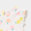 T-shirt relief&eacute; manches volants coton blanc b&eacute;b&eacute; fille