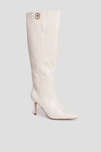 Bottes vernies croco Mosquitos blanc femme