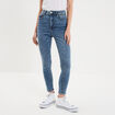 Jeans skinny taille haute cropped denim stone femme