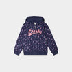 Sweat zipp&eacute; &agrave; capuche bleu marine fille