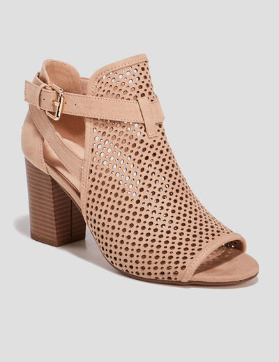 Sandales &agrave; talons sable femme