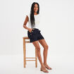 Short en jean poches à pont denim brut femme