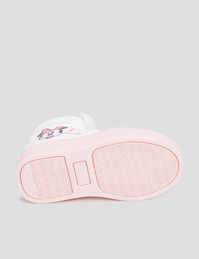 Baskets montantes zippées Minnie rose bébé fille