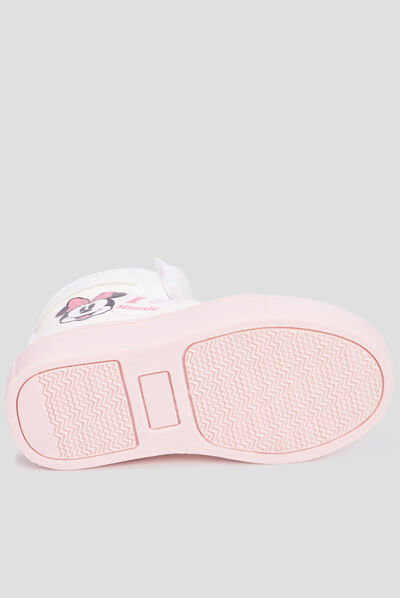 Baskets montantes zippées Minnie rose bébé fille