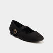 Ballerines bouts carrés noir femme