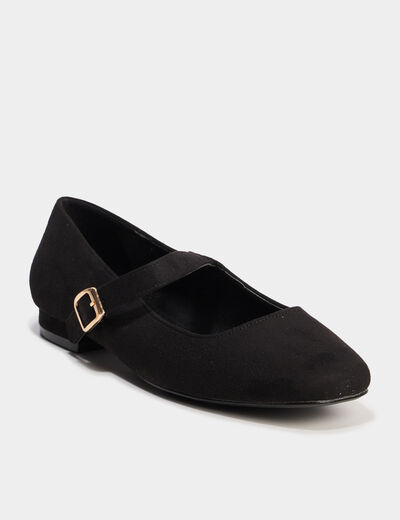 Ballerines bouts carrés noir femme