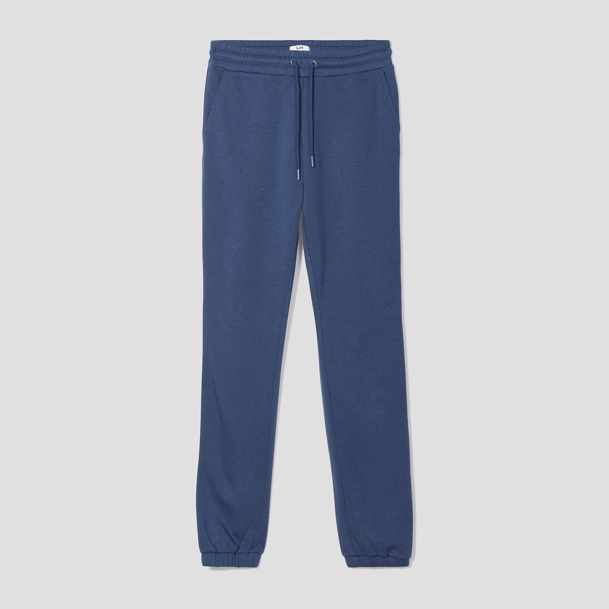 Pantalon jogging droit molleton bleu marine femme
