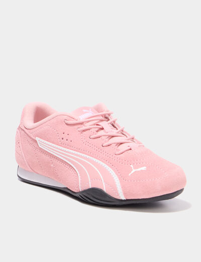 Tennis basses cuir Puma Catch SD rose poudr&eacute;e fille