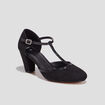 Escarpins salomé à talons aspect suédine noir femme