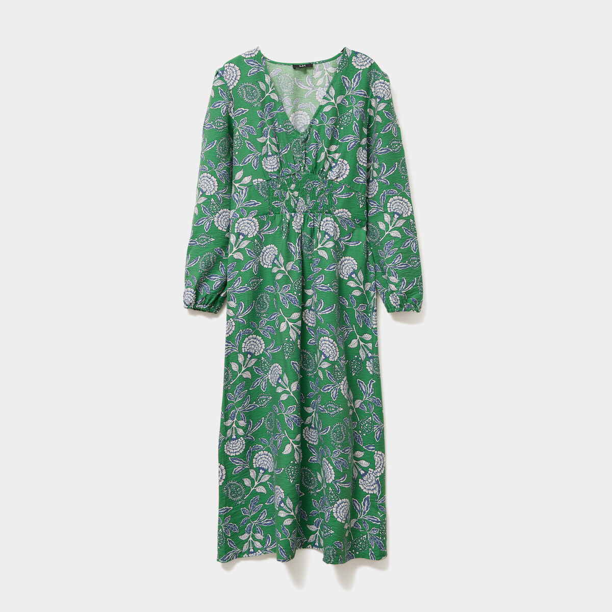 Robe longue empire manches longues vert menthe femme