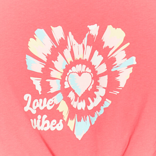 T-shirt noué avec manches courtes coton rose vif fille