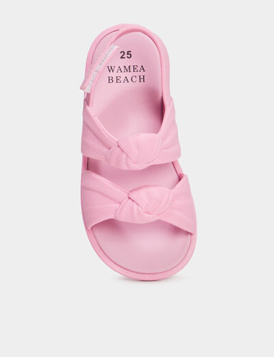 Sandales de plage noeuds Wamea Beach rose fille