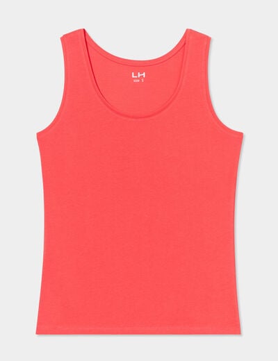 Débardeur bretelles larges coton rouge femme