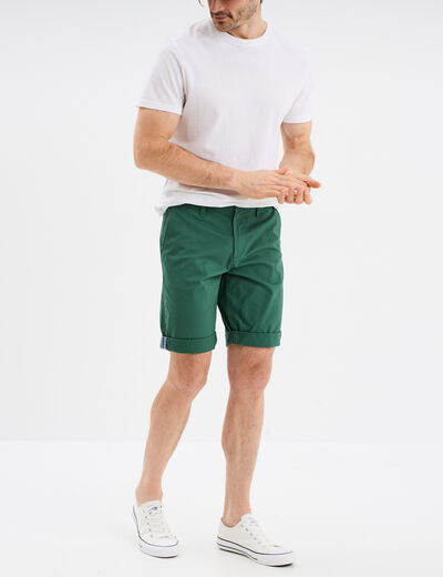 Short chino slim Creeks vert menthe homme