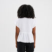 Blouse manches volants col en V coton blanc femme